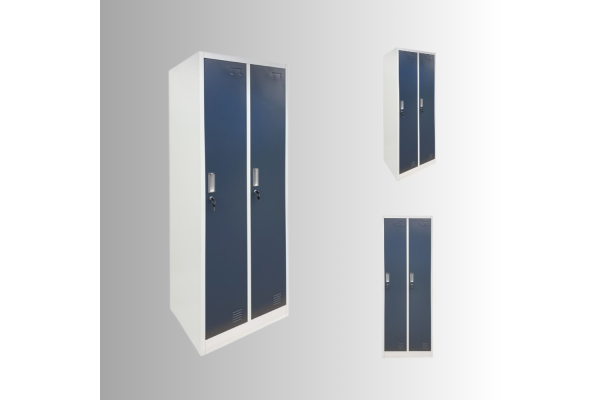 SZAFA BHP 2-KOMOROWA; 80CM; GRAFIT - ZMONTOWANA (na palecie)